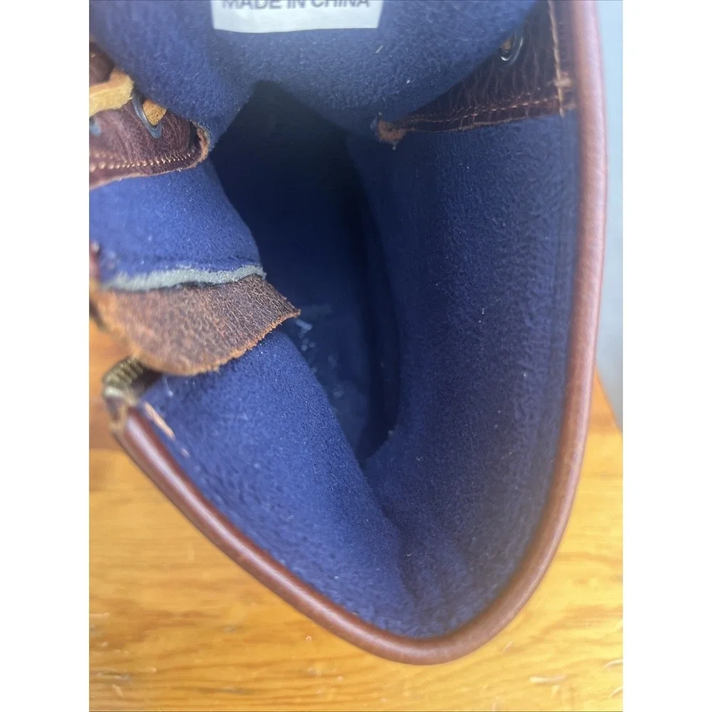 Sperry Topsider Saltwater Duck Boots Womens 7.5 Brown Leather Navy